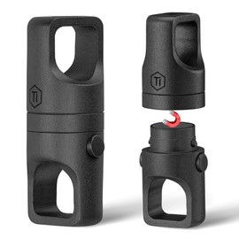 [KeyUnity] KA45 Titanium Key Ring 360° Swivel Connector Breakaway Quick Release Keychain with Key Ring, KA48BK