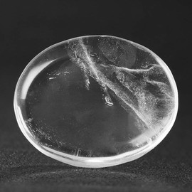 Artistone White Crystal Thumb Worry Stones for Anxiety Polished Oval Gemstone Chakra Rock Clear Quartz Healing Stone Reiki Women Gifts