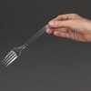 50 Clear Plastic Forks Strong Heavy Duty (Washable & Reusable)