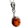 Genuine Cognac Baltic Amber & Sterling Silver Pendant without Chain