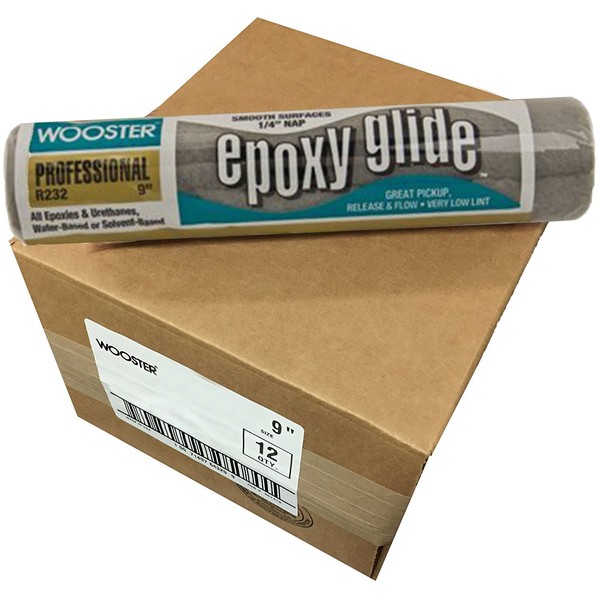 Wooster Brush R232-9 Epoxy Glide Roller Cover, 1/4-Inch Nap, Pack of 12
