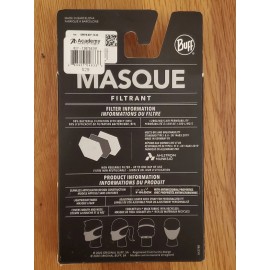 Original Buff Buff Coolnet UV Adjustable Adult Face Mask + 5 Replacement Filters Charcoal Grey