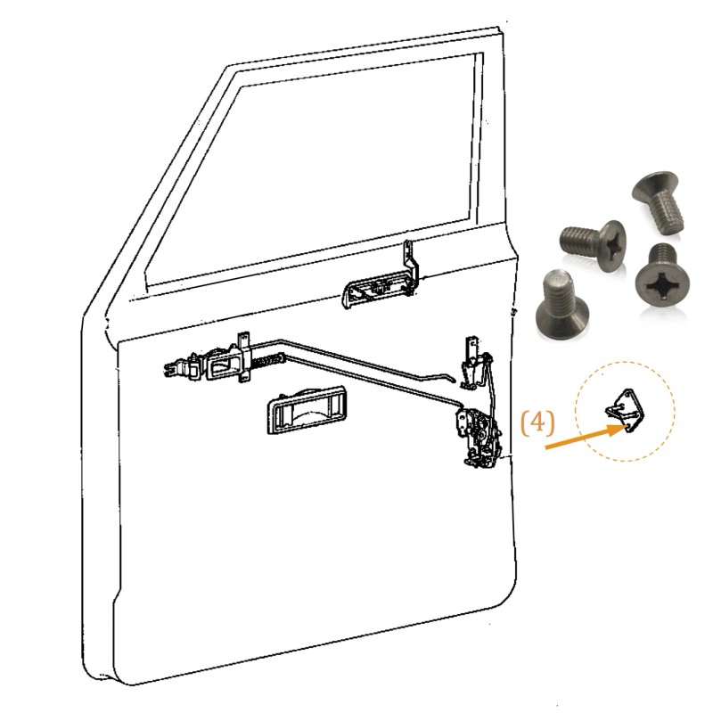 Overland Metric FJ40 Front Door Strikers 316 Stainless Screw Bolt
