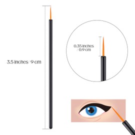 Honeydak 300 Pcs Disposable Eyeshadow Brushes Eyeliner Applicator Tool Eyeshadow Applicators Lip Applicators Eye Lash Wands Makeup Tool for Eye Makeup Lashes Detail Painting (Black)