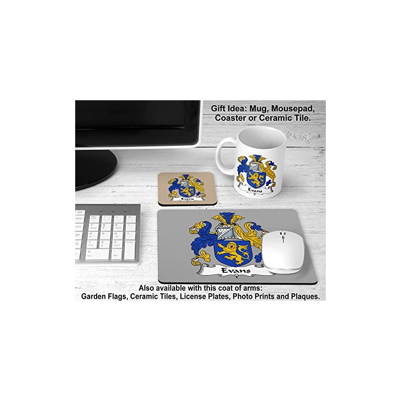 Evans Coat of Arms/Family Crest Coaster Set, by Carpe Diem