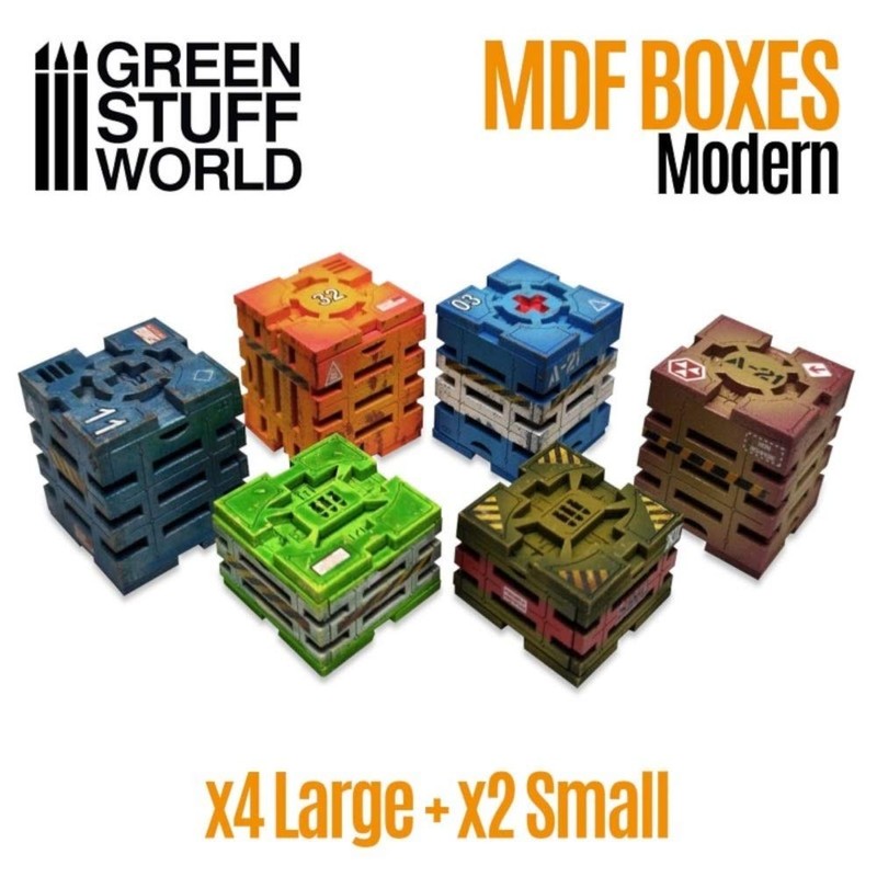 Green Stuff World Sci-Fi Crates MDF Boxes