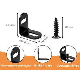 KUMGROT 20 Pcs Adjustable Wood Table Top Expansion Bracket Corner L Brackets Clips Fastener Connector Woodworking Fasteners Hardware Right Angle Corner Brace, Black