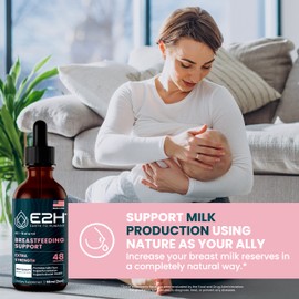 E2H Breastfeeding Supplement and Lactation Support - Liquid Lactation Supplement - Contains Fenugreek, Milk Thistle, Fennel and More - No Alcohol - Vegan - (2 Bottles)