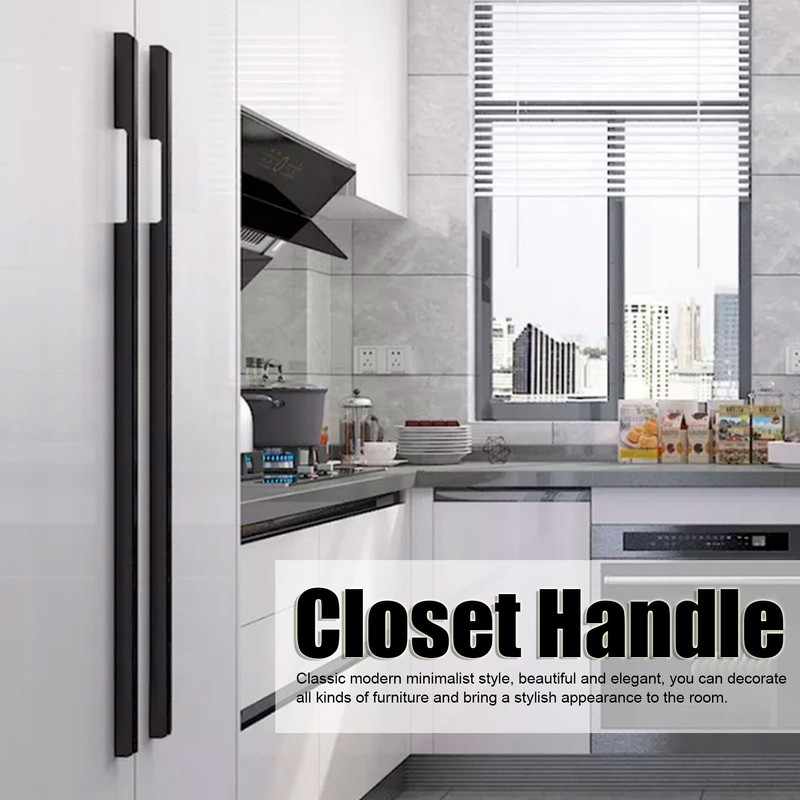 Black Extended Cabinet Door Drawer Handle Pull Modern Simple Furniture