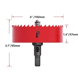 4Inch/102mm Hole Saw for Wood and Plastic,4" HSS Bi-Metal Hole Cutter for Wood,Cornhole Boards, Drywall, PVC Boards, Vent Pipes (4"|102mm)