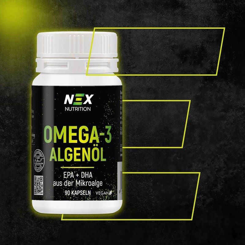 NEX Omega-3 Algae Oil, Vegan DHA EPA Source from Schizochytrium