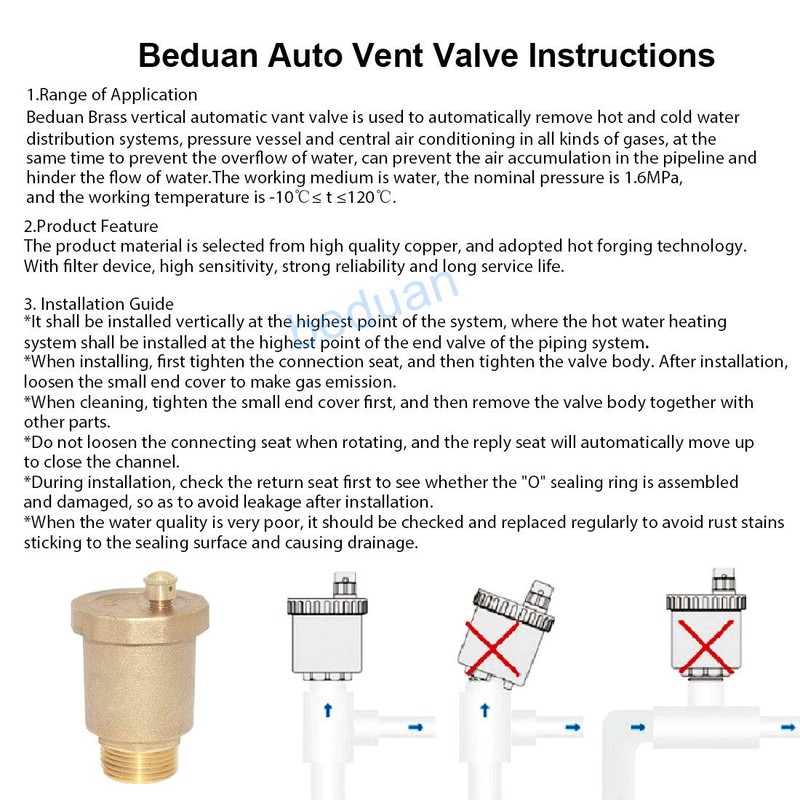 Beduan Brass 10500-VE Automatic Float Valve, 3/4" Male Thread Air