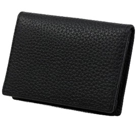 RICKERS Business Card Holder, Cowhide Leather, Unisex, 4 Pockets, black (black 19-3911tcx)