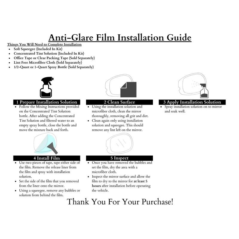 DIY / Sample Kit - Anti-Glare Side-View Mirror Tint -