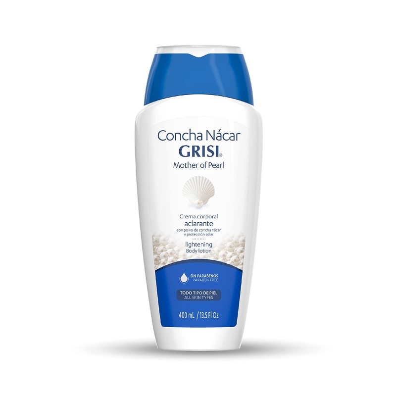 Crema corporal Grisi concha nácar aclarante 400 ml, empaque puede