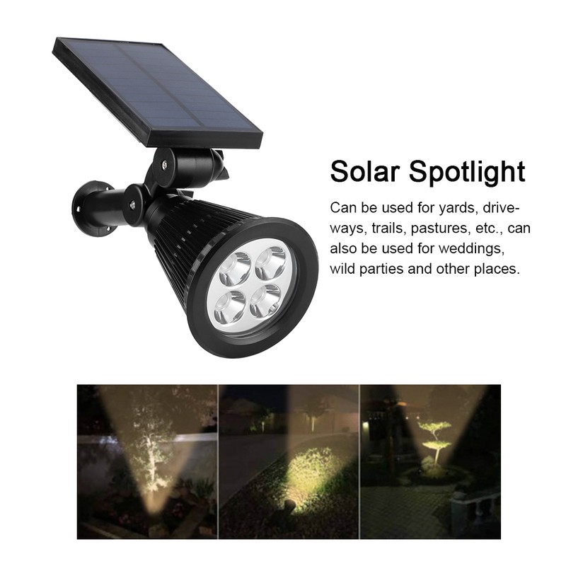Solar Spotlight Waterproof 4LED Lawn Lights Landscape Lighting for Outdoor