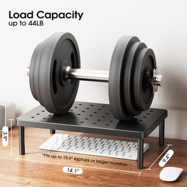 WiseBegan Monitor Stand for Desk - Ergonomic Monitor Riser, Laptop Stand with Non-Slip Pads, Sturdy & Stable Computer Stand with Cooling Holes, Desk Organizer for Laptop, Printer, 430GR