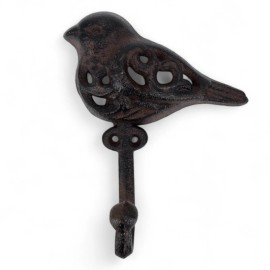Cast & Timber Co. Vintage Bird Wall Hook Cast Iron Rustic 6" Key Towel Hanger Farmhouse Decor