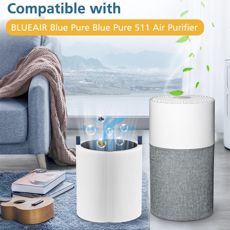 2 Pack 511 Replacement Filters for BLUEAIR Blue Pure 511
