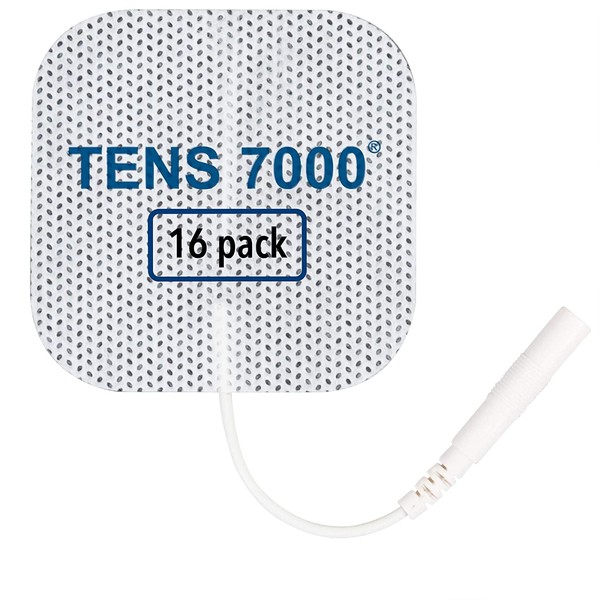 TENS 7000 Official TENS Unit Replacement Pads, 16 Count - Premium Quality OTC TENS Unit Pads, 2" X 2" - Compatible with Most TENS Machines, Replacement Electrodes Value Pack