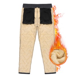 LBL Leading the Better Life Men's Sherpa Lined Athletic Sweatpants Winter Warm Fleece Pants Gray M