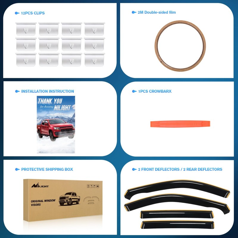 Nilight Window Rain Guards Compatible with Honda CR-V (CRV) 2023