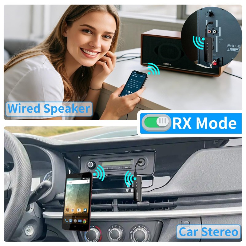 Upgraded Bluetooth 5.4 Transmitter Receiver, USB-C Bluetooth Audio Adapter for