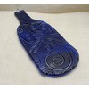 Dragonfly Embossed Cobalt Blue Wine Bottle Melted Flat UpCycled as