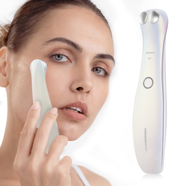 TOUCHBeauty Eye Massager Wrinkle Remover, 42 °C Heated Eye Massager EMS Rechargeable Anti-Wrinkle Massager for Tear Bags Dark Circles Swelling
