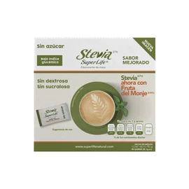 Stevia Super Life® Bio 90 Sobres Con Fruta del Monje Sin azúcar