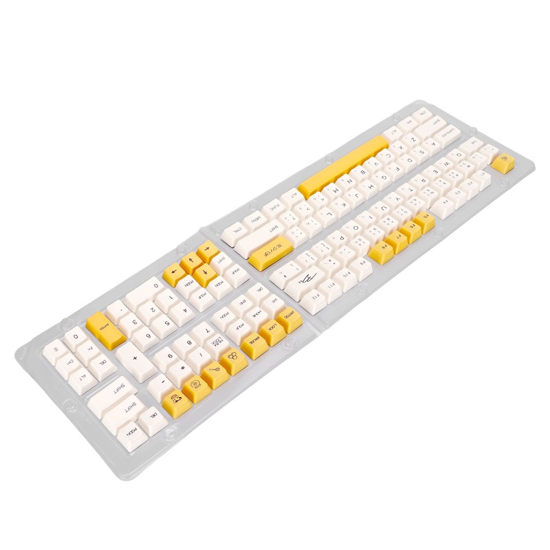 Keyboard Keycaps Bee Milk Subject PBT Material OEM Height Dye