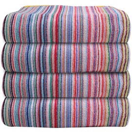 500 GSM Highly Absorbent Bath Towels Set, 100% Cotton, Soft and Plush, All Seasons Use, Extra Large, Cabana Style, Best for Pool, Beach, Spa, Gym