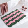 Nuanchu Cute Scalloped Bathroom Rug, Plush Tufted Absorbent Soft Wave