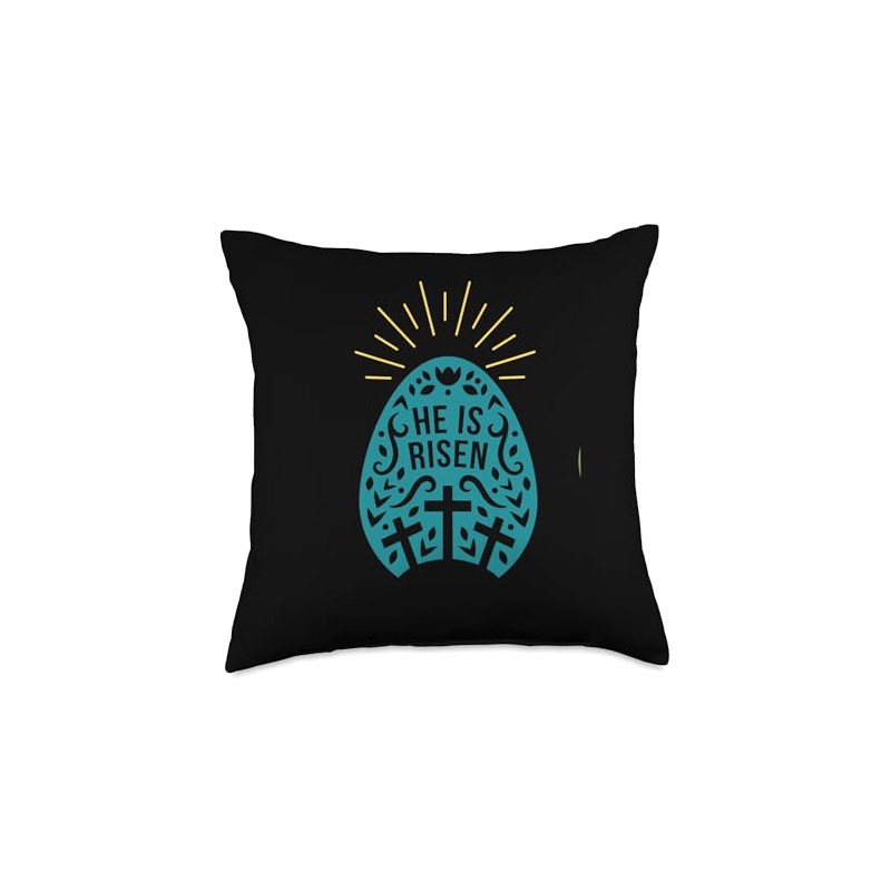 He Is Risen Easter Egg Three Crosses Resurrection Christian Throw
