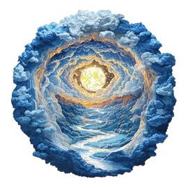 Jigfoxy Holzpuzzle Erwachsene, 3D Vision Mondlicht Traumlandschaft Holz Puzzle Erwachsen, einzigartiges Holztierpuzzle, Familie und Freunde L-34 * 34cm-290pcs