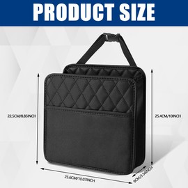 PACLVIO Car Seat Back Organizer, Car Seat Storage Bag, Waterproof Pu Leather Car Seat Back Hanging Bag for Phones Documents Cups, Universal Car Storage Organizer for Most Cars