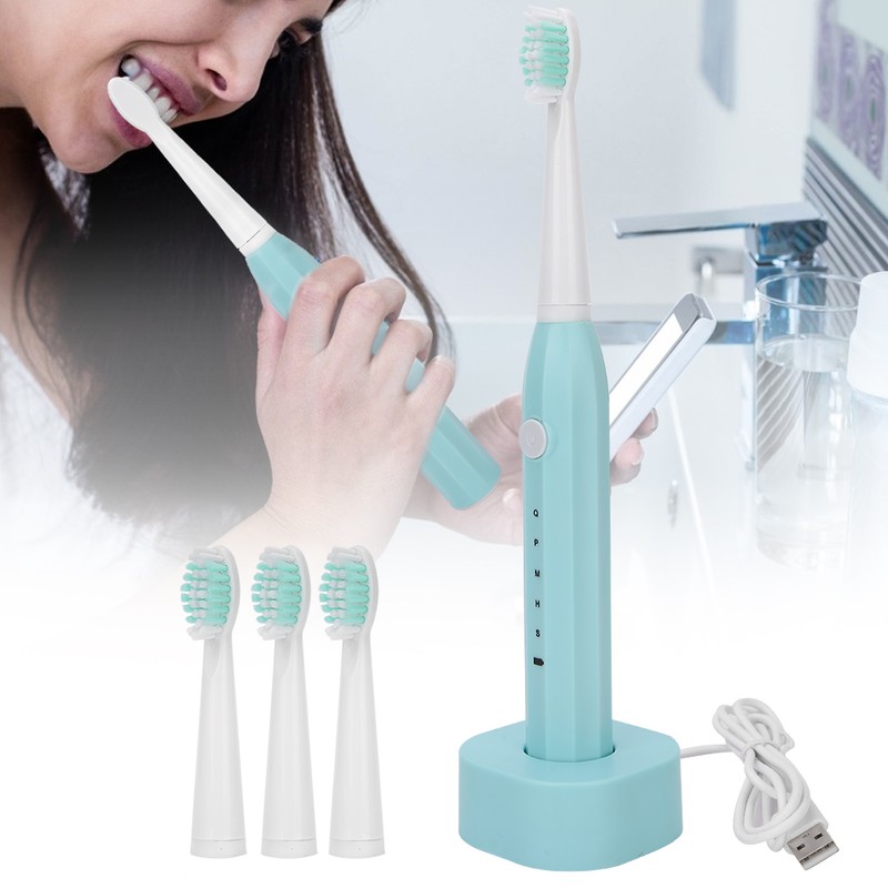 Electric Toothbrush Usb Rechargeable Adult Waterproof Ultrasonic AutomaticBlue
