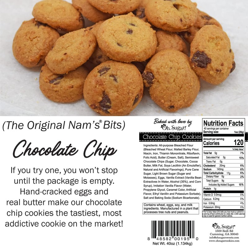 Nam's Bits Chocolate Chip Cookies -Father's Day Gallon Jar -