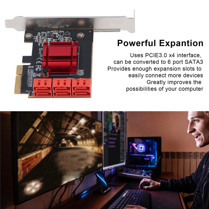 PCIe 3.0 X4 to SATA 3 Adapter Card High Speed