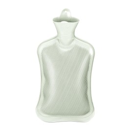 Relaxdays Hot Water Bottle 2 Litre No Cover Kids & Adults Rubber Bed Bottle with Screw Cap Pastel Green