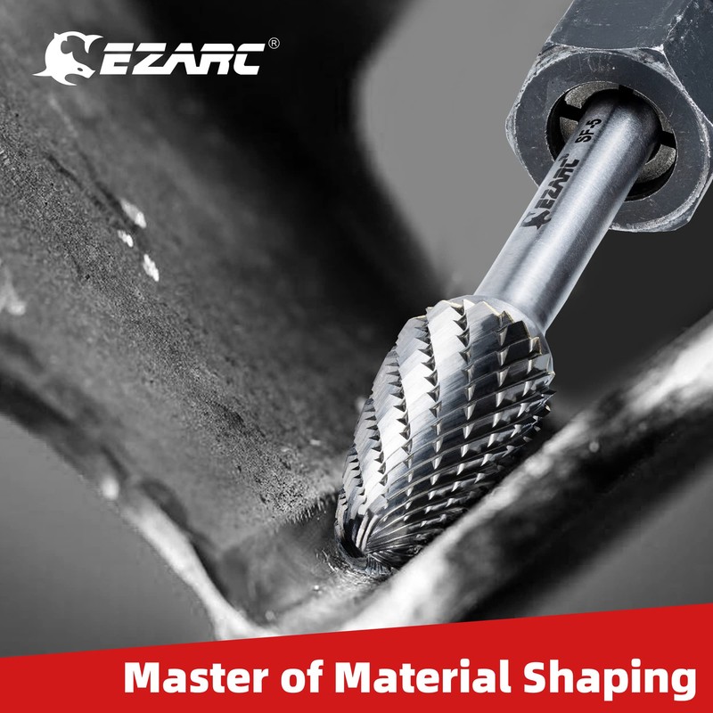EZARC Tungsten Carbide Rotary Burr Bit, SF-5 Double Cut Carbide