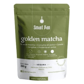 Golden Matcha - Golden Milk + Matcha latte. Sin azúcar, Sin gluten, Vegano, 100% Natural, Endulzado con Monk Fruit - Smart Pan