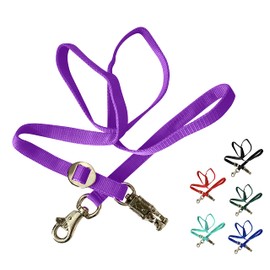 Majestic Ally Double Thick 36" to 72" Trailer Tie for Horse Haulage, Cross tie with Adjustable Buckle, Panic Snap and Bull Snap – 1" Wide by 36" to 72" Long (Purple)