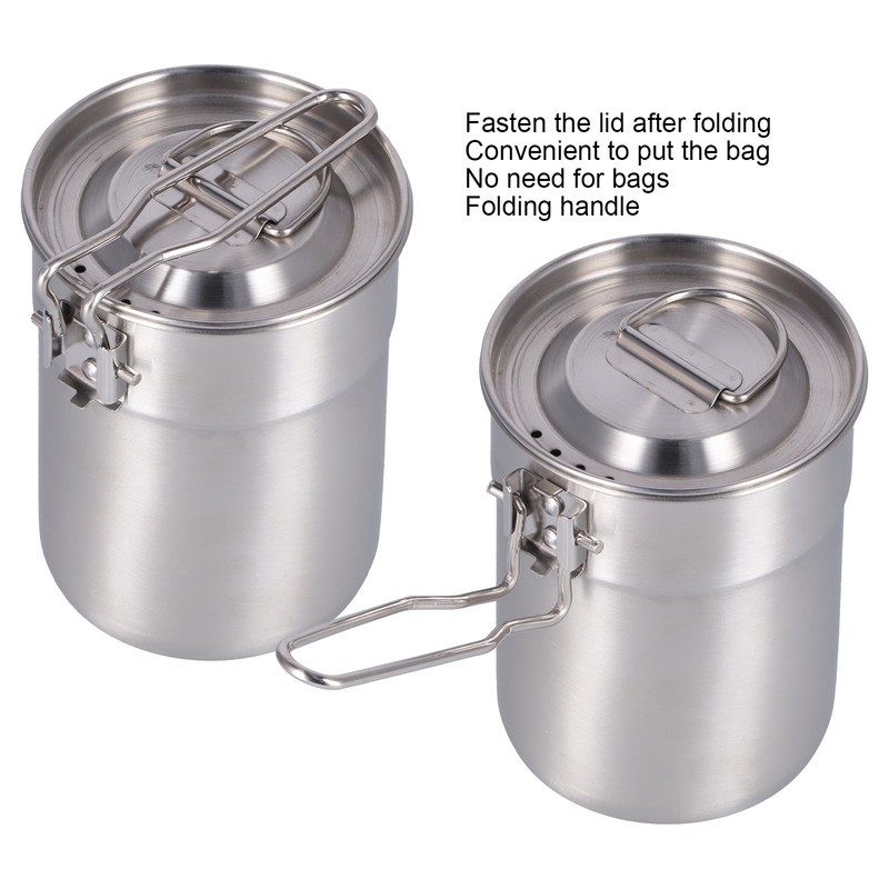 Outdoor Coffee Maker Cup 1L Camping Cooking Pot with Foldable