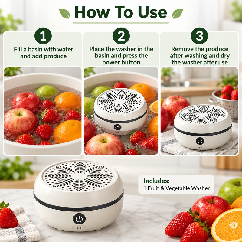 Fruit and Vegetable Washer for Kitchen Use – USB Type-C
