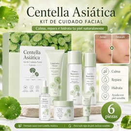 Kit Facial de Centella Asitica, Limpieza Profunda, Hidratacin Intensa, Equilibrio de Piel, 6 Piezas - Producto Original de Alta Calidad, Entrega Rápid