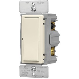 Eaton WFSW15-LA-SP-L Pack of 2 Wi-Fi Smart Decorator Switches; Light Almond; 60 Hz, 120V; 15A; Flush Mount; Back and Side Wire; Single-Phase; Single-Pole; 3-Way