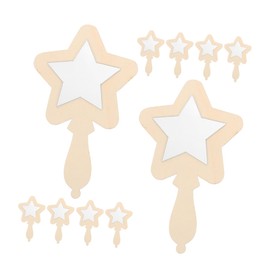TEHAUX 12Pcs Wooden Handheld Mirrors Unbreakable Small Craft Mirrors for DIY Painting Projects Engaging Design for Classroom and Home Use for Boys