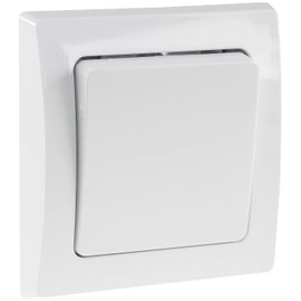 DELPHI Schalter Unterputz Wechselschalter 250V UP Lichtschalter mit 1-fach Rahmen kombinierbar mit Mehrfachrahmen Weiß