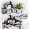 YASONIC Corner Shower Caddy, 3-Pack Adhesive Bathroom Caddy with Soap